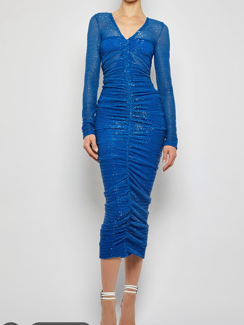 Prabal gurung Blue Long Sleeve Sequin Dress